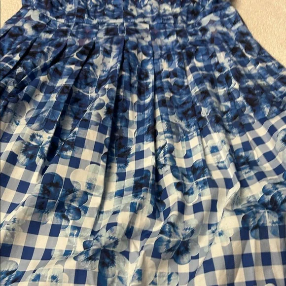 Talbots Blue Floral Checkered Dress - Picture 4 of 9